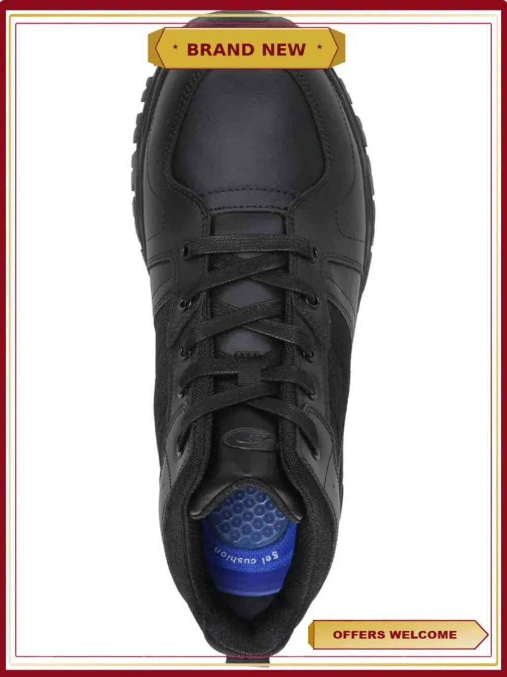 Slip Resistant Athletic Work Boots Leather Upper Gel Cushion